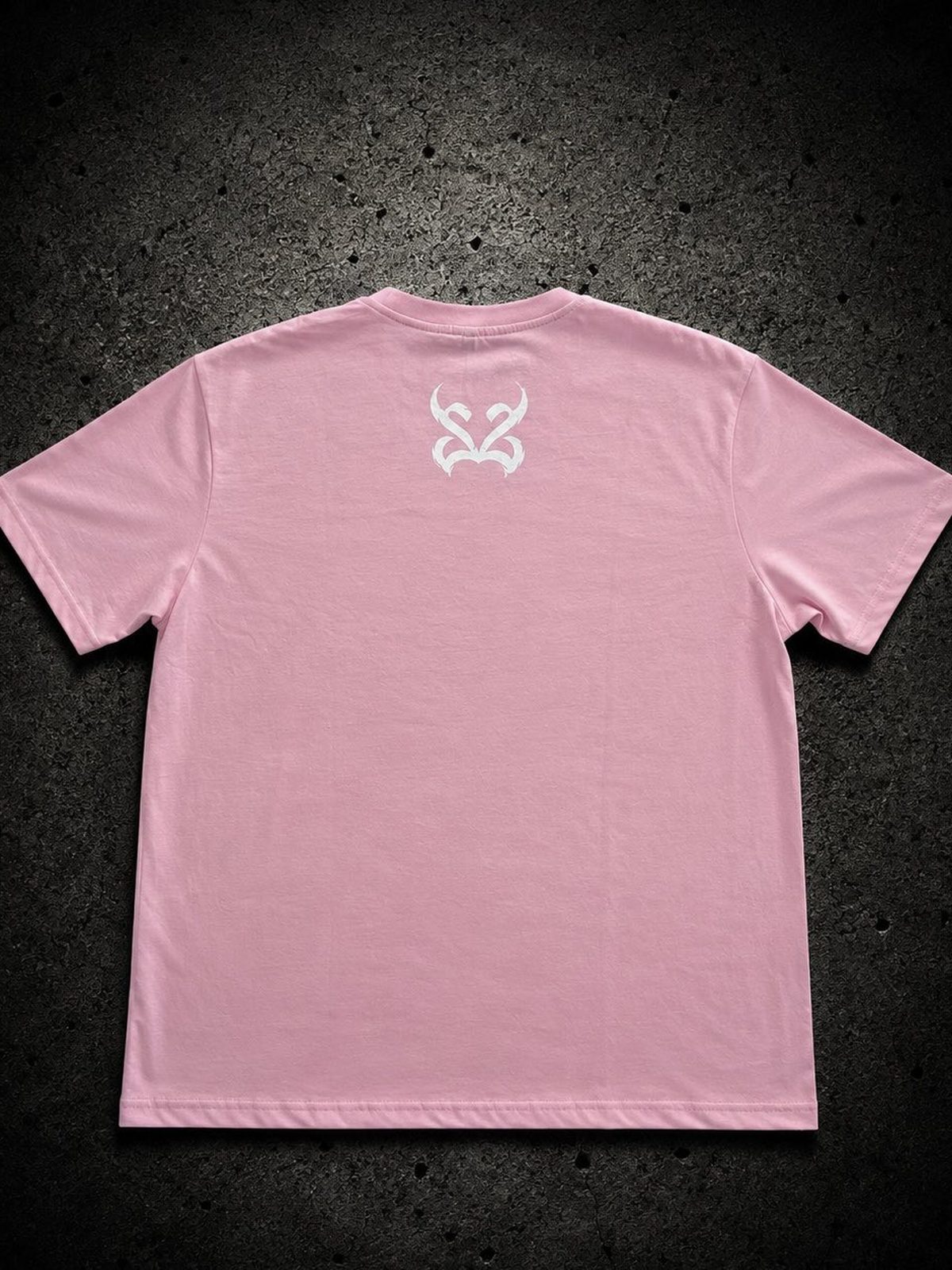 SCARS Thorn Logo Tee pink — back neck emblem in white